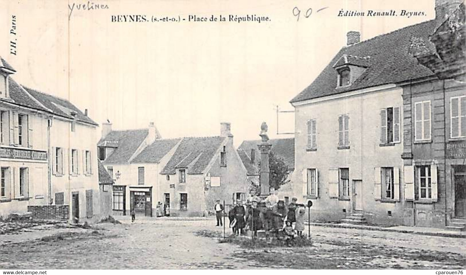 [78] Yvelines > Beynes Place De La République Un Groupe D Enfants Carte Animée Env à Chalat Versailles - Beynes