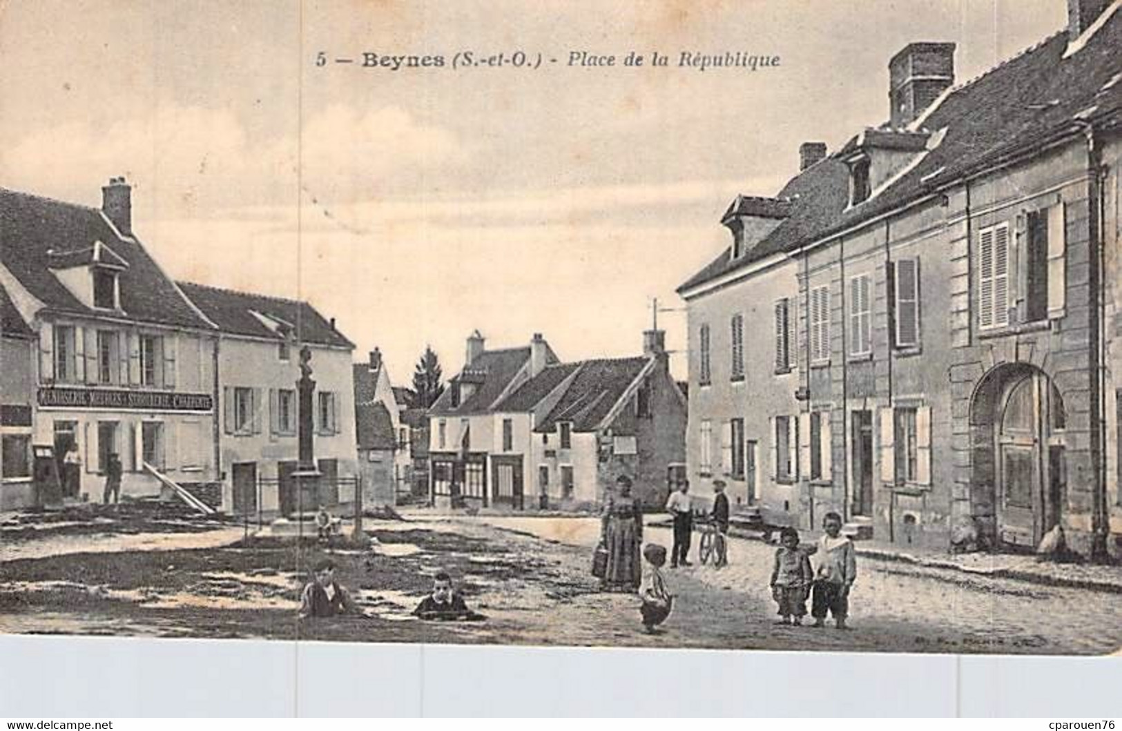 [78] Yvelines > Beynes Place De La République Un Groupe D Enfants Carte Animée Env à Chalat Versailles - Beynes