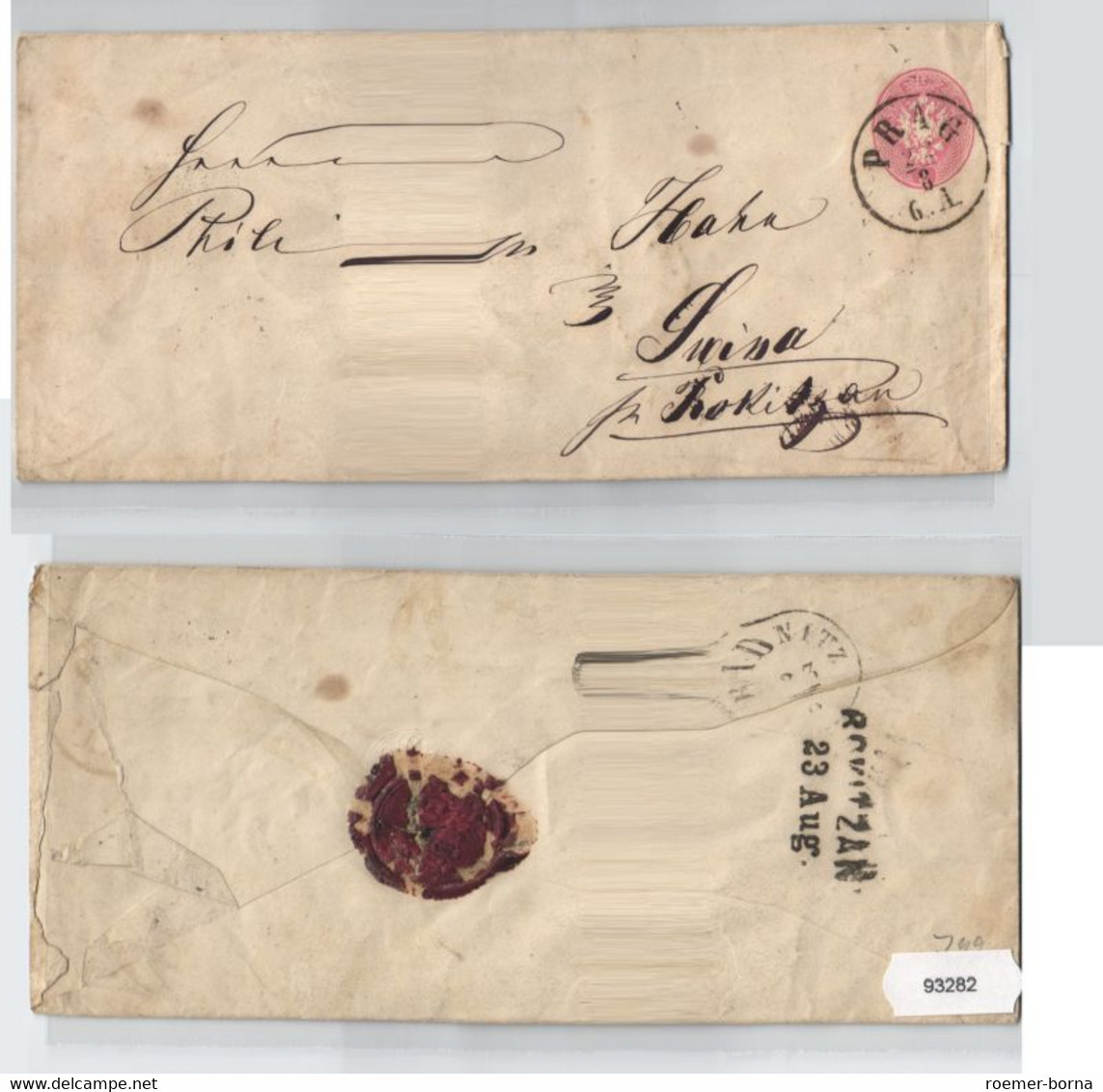 93282 Ganzsachen Brief 5 Kreuzer Österreich K. U. K. Monarchie Prag Nach Swisa - Autres & Non Classés