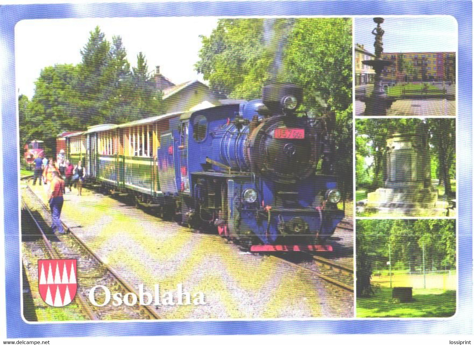 Czech:Osoblaha, Steam Locomotive With Passenger Train, Views - Trains