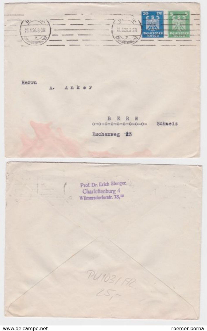 73518 DR Ganzsachen Umschlag PU103/A2 Berlin Nach Bern 1926 - Enveloppes