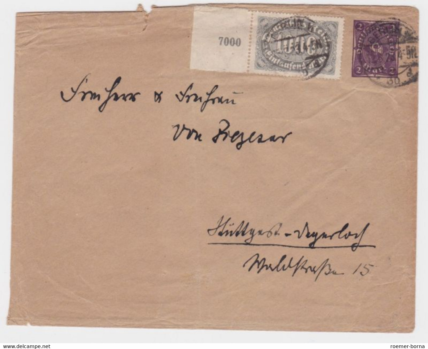 23190 DR Ganzsachen Umschlag PU71 Von Berlin Nach Stuttgart 1923 - Briefe
