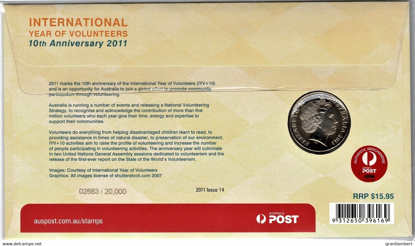 Australia 2011 International Year Of Volunteers PNC - Altri & Non Classificati