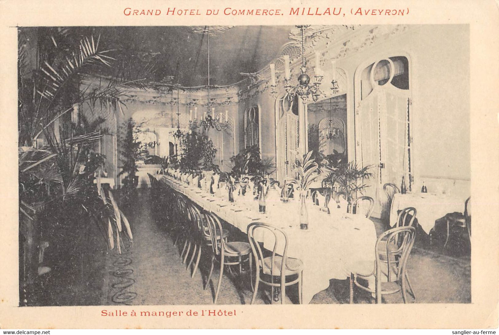 CPA 12 MILLAU GRAND HOTEL DU COMMERCE SALLE A MANGER DE L'HOTEL - Millau