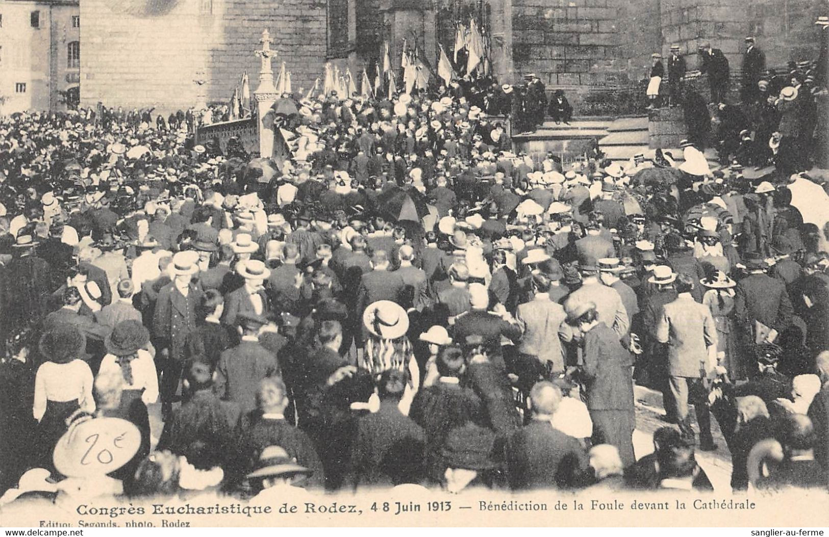 CPA 12 CONGRES EUCHARISTIQUE DE RODEZ 1913 BENEDICTION DE LA FOULE - Rodez