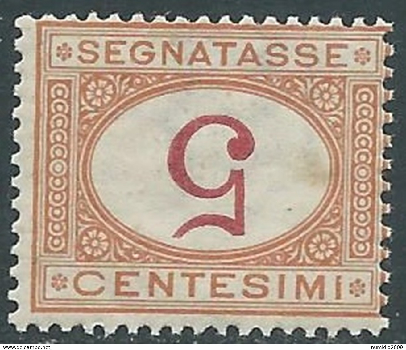 1890-94 REGNO SEGNATASSE 5 CENT VARIETà CIFRA CAPOVOLTA MNH ** - RE28-4 - Taxe