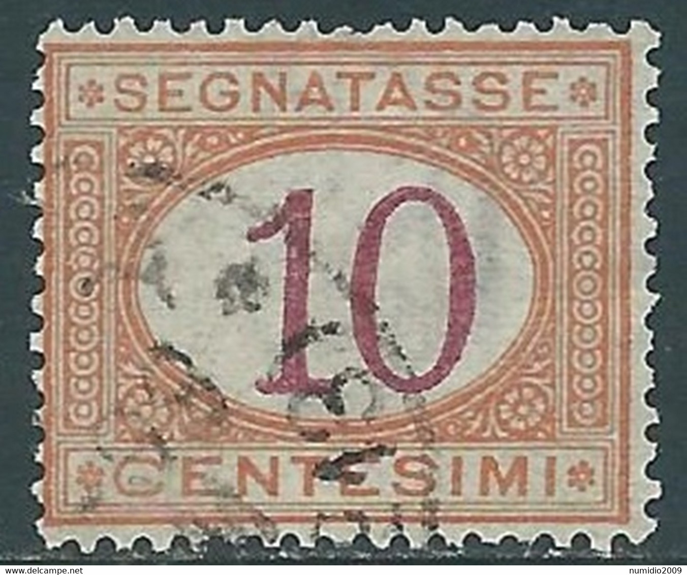 1890-94 REGNO SEGNATASSE USATO 10 CENT - RE31-5 - Portomarken