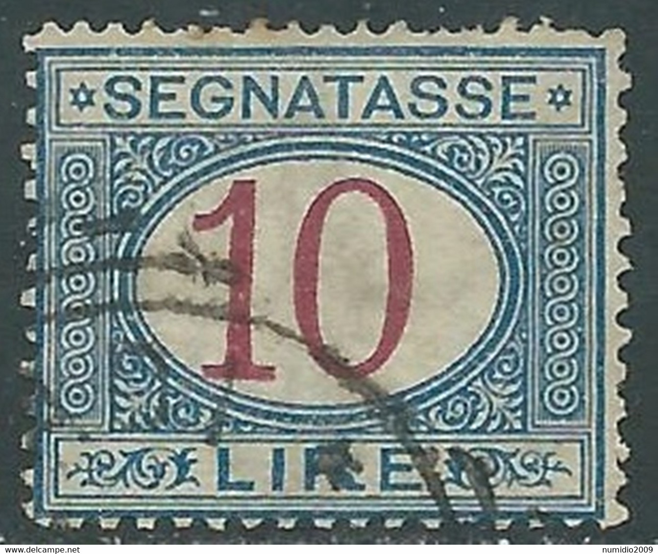 1890-94 REGNO SEGNATASSE USATO 10 LIRE - RE28-8 - Taxe