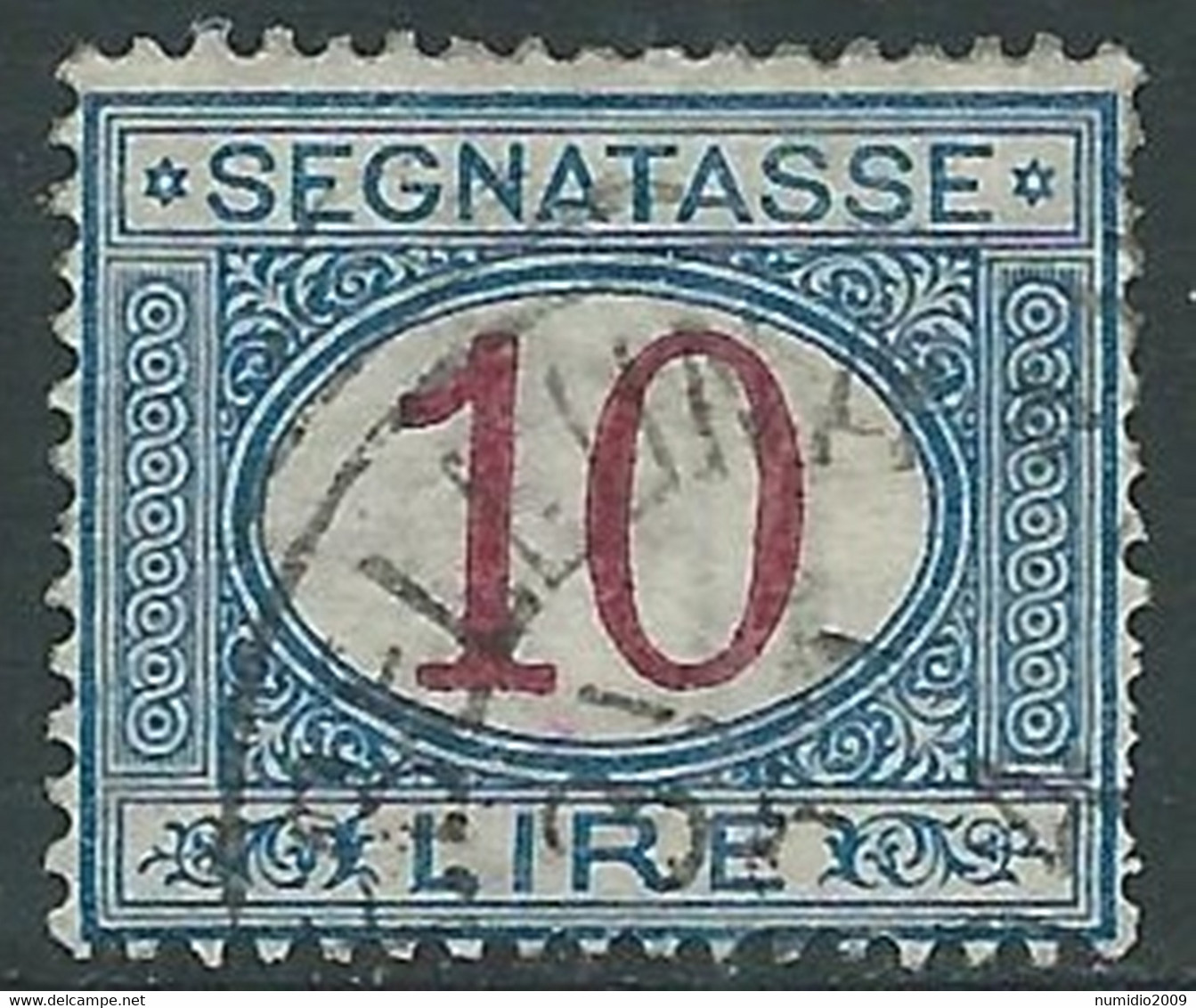 1890-94 REGNO SEGNATASSE USATO 10 LIRE - RE28-10 - Taxe