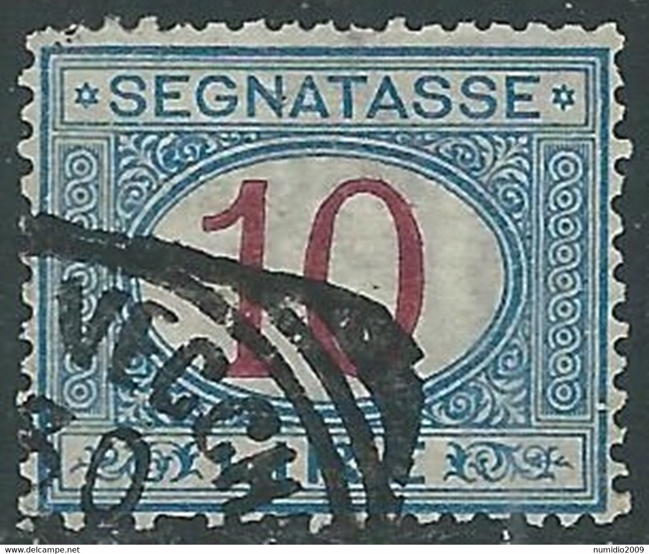 1890-94 REGNO SEGNATASSE USATO 10 LIRE - RE31-7 - Portomarken
