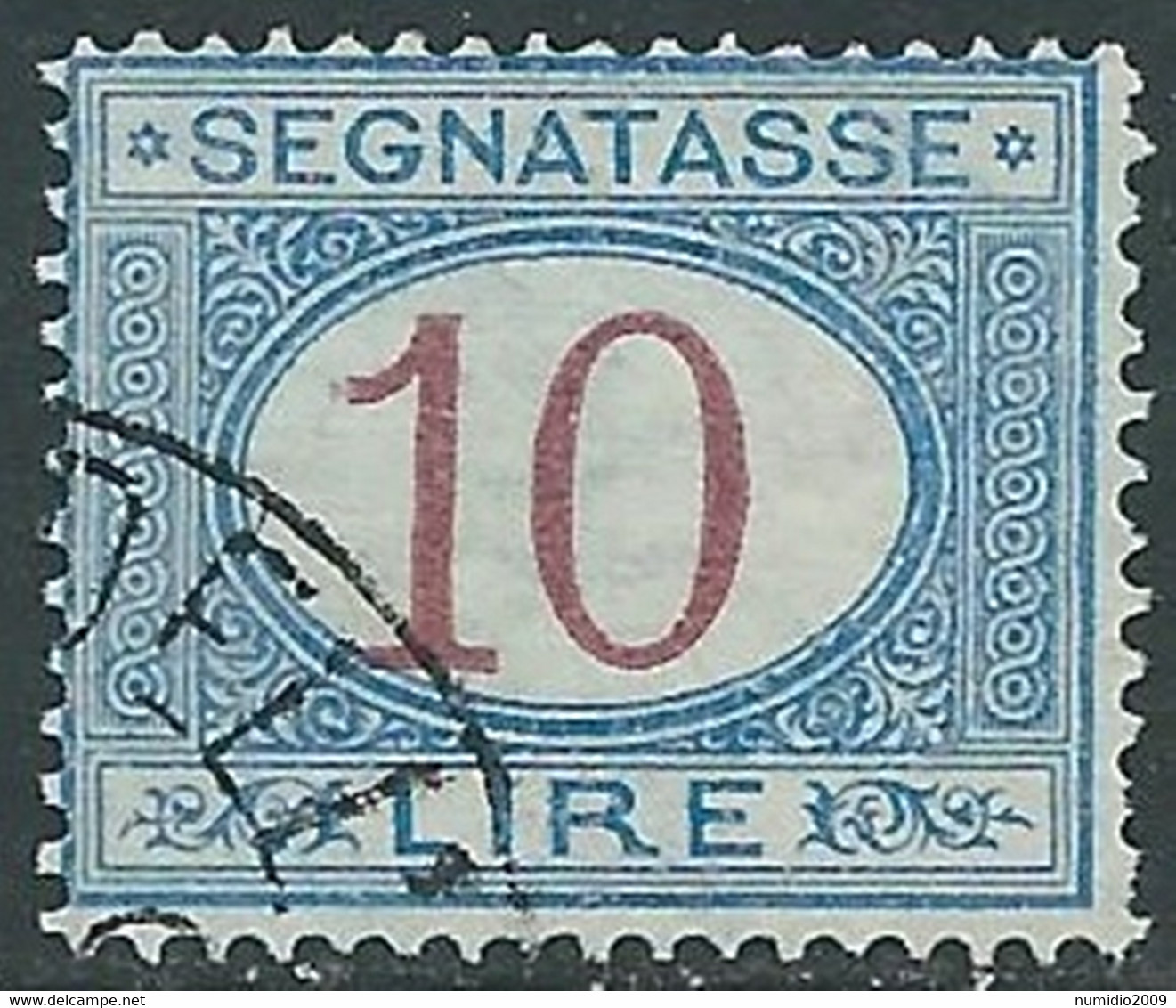 1890-94 REGNO SEGNATASSE USATO 10 LIRE - RE31-9 - Taxe