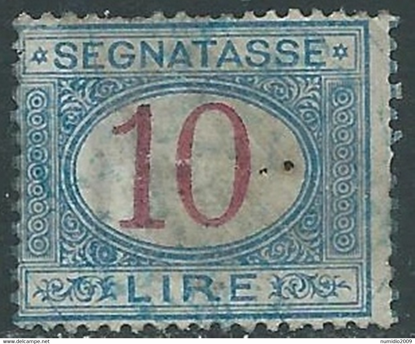 1890-94 REGNO SEGNATASSE USATO 10 LIRE - RE31-10 - Strafport