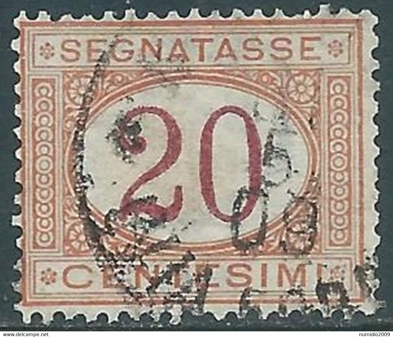 1890-94 REGNO SEGNATASSE USATO 20 CENT - RE31-5 - Portomarken