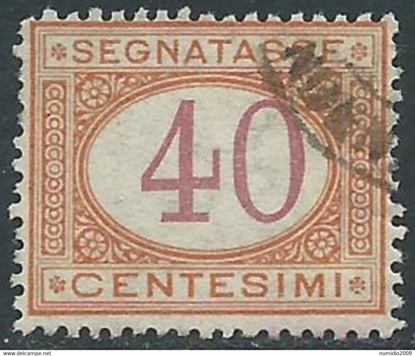 1890-94 REGNO SEGNATASSE USATO 40 CENT - RE31-5 - Portomarken