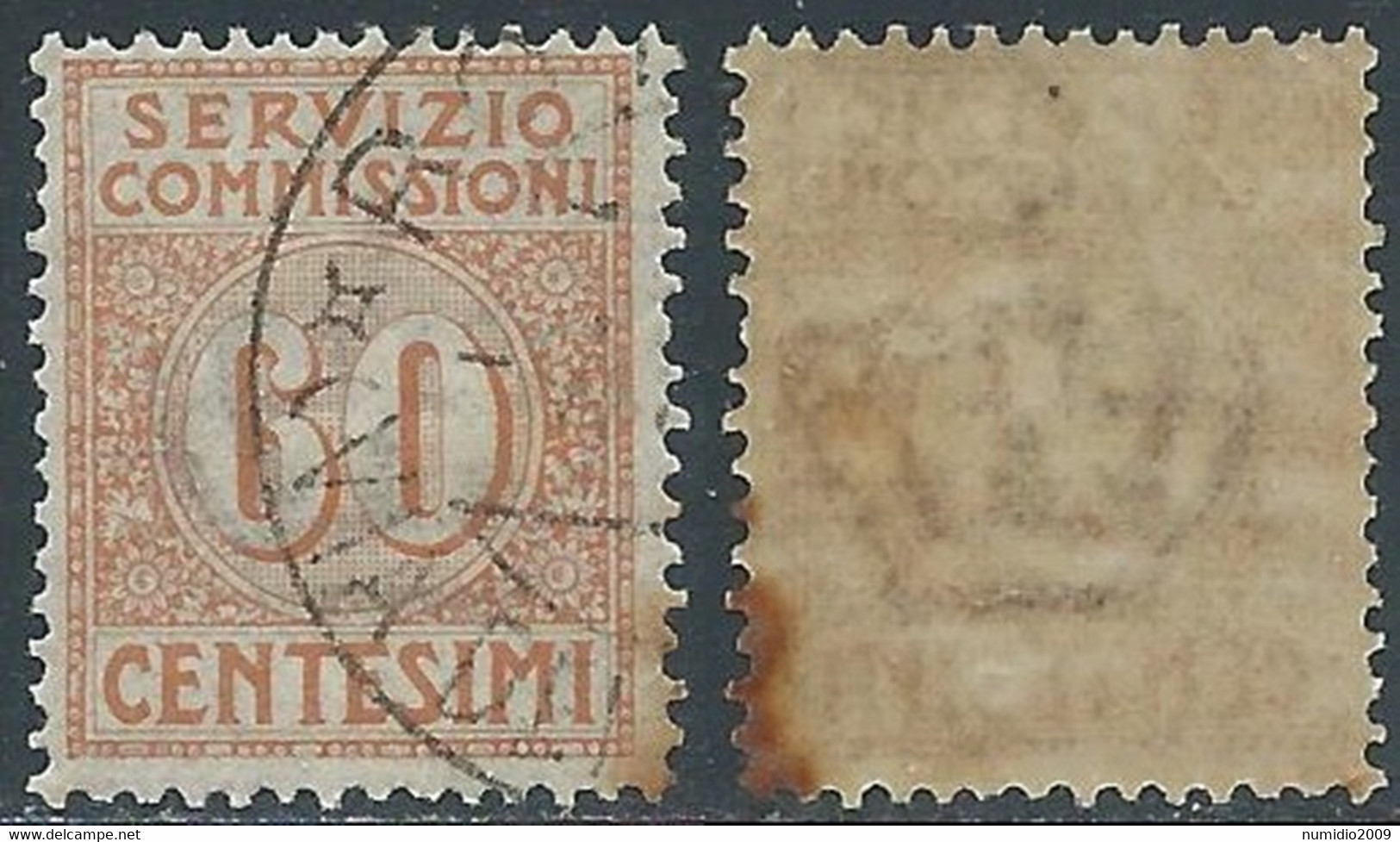 1913 REGNO SERVIZIO COMMISSIONI USATO 60 CENT - RE28-4 - Vaglia Postale