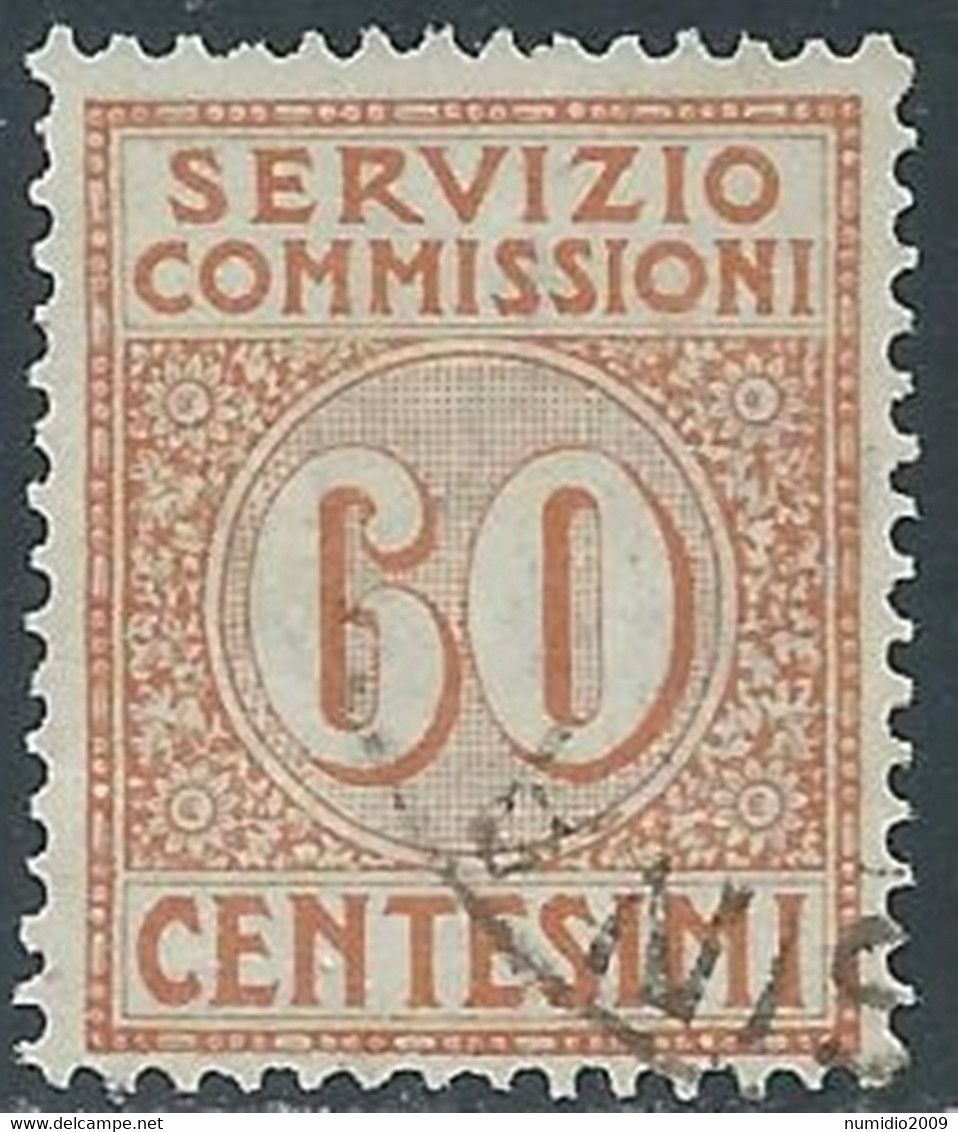 1913 REGNO SERVIZIO COMMISSIONI USATO 60 CENT - RE28-6 - Vaglia Postale