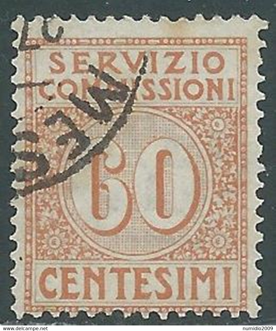 1913 REGNO SERVIZIO COMMISSIONI USATO 60 CENT - RE31-5 - Vaglia Postale
