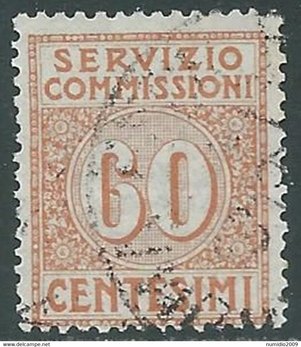 1913 REGNO SERVIZIO COMMISSIONI USATO 60 CENT - RE31-7 - Vaglia Postale