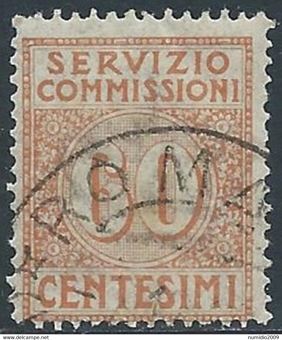 1913 REGNO SERVIZIO COMMISSIONI USATO 60 CENT - RE31-8 - Vaglia Postale