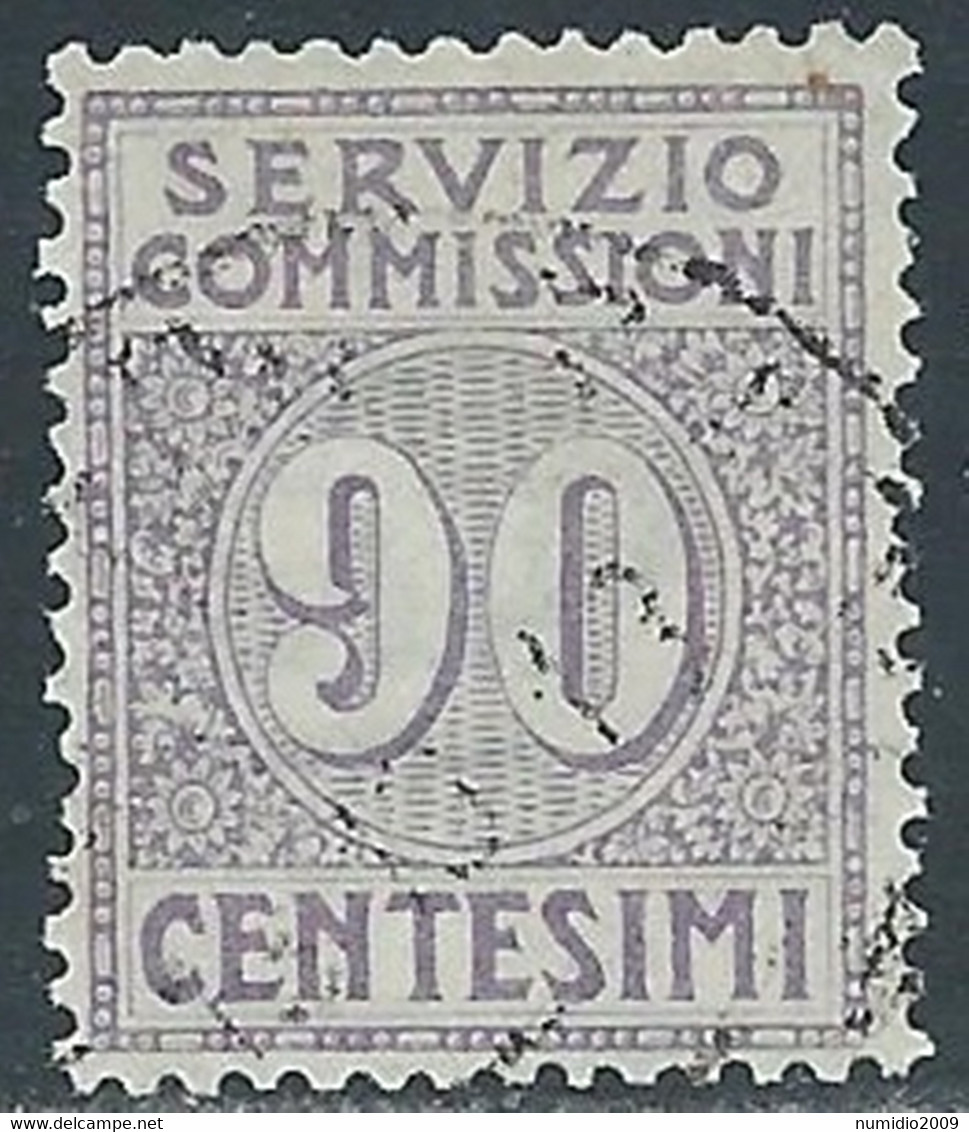 1913 REGNO SERVIZIO COMMISSIONI USATO 90 CENT - RE31-8 - Vaglia Postale