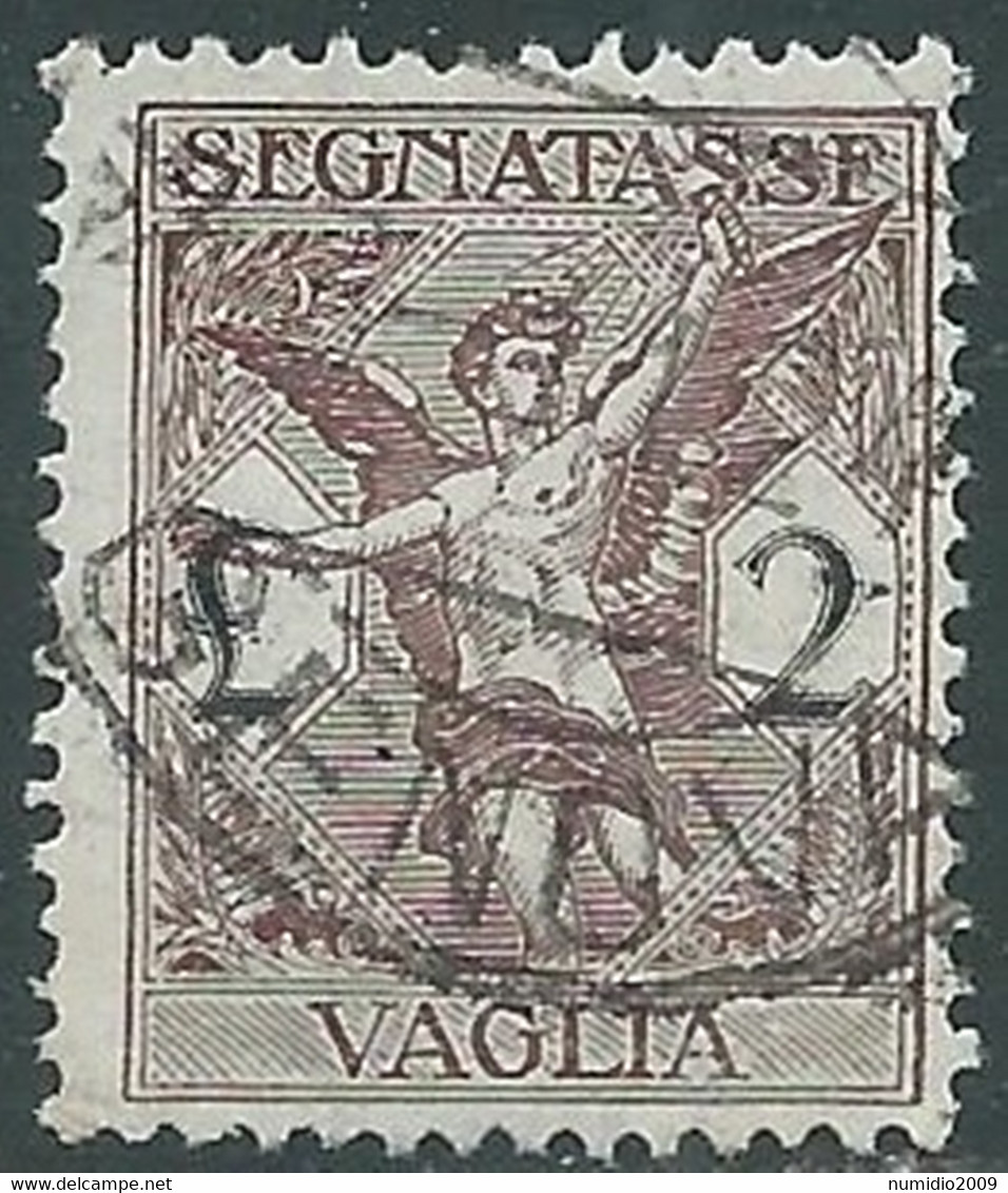 1924 REGNO SEGNATASSE PER VAGLIA USATO 2 LIRE - RE31-7 - Tax On Money Orders