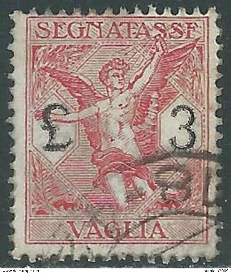 1924 REGNO SEGNATASSE PER VAGLIA USATO 3 LIRE - RE31-7 - Mandatsgebühr