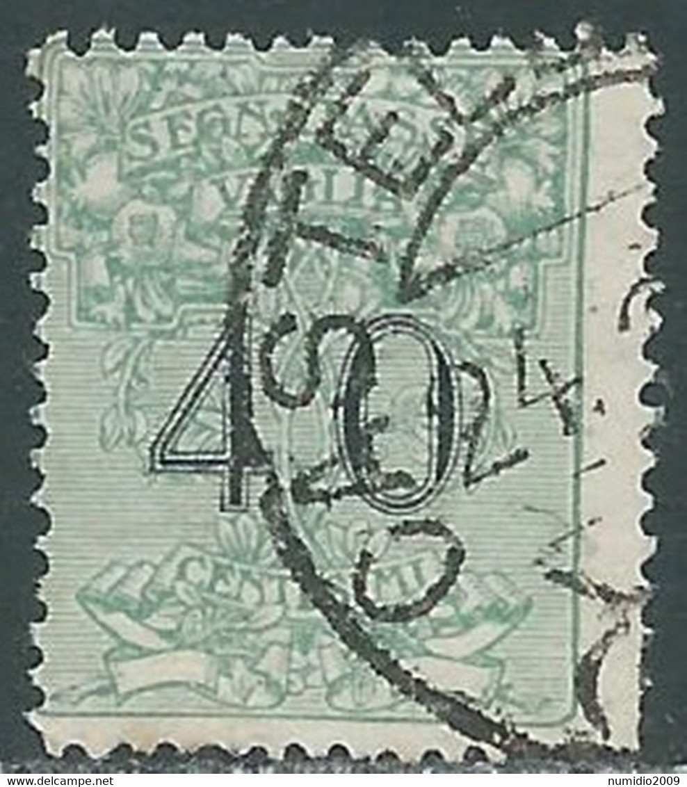 1924 REGNO SEGNATASSE PER VAGLIA USATO 40 CENT - RE31-6 - Taxe Pour Mandats