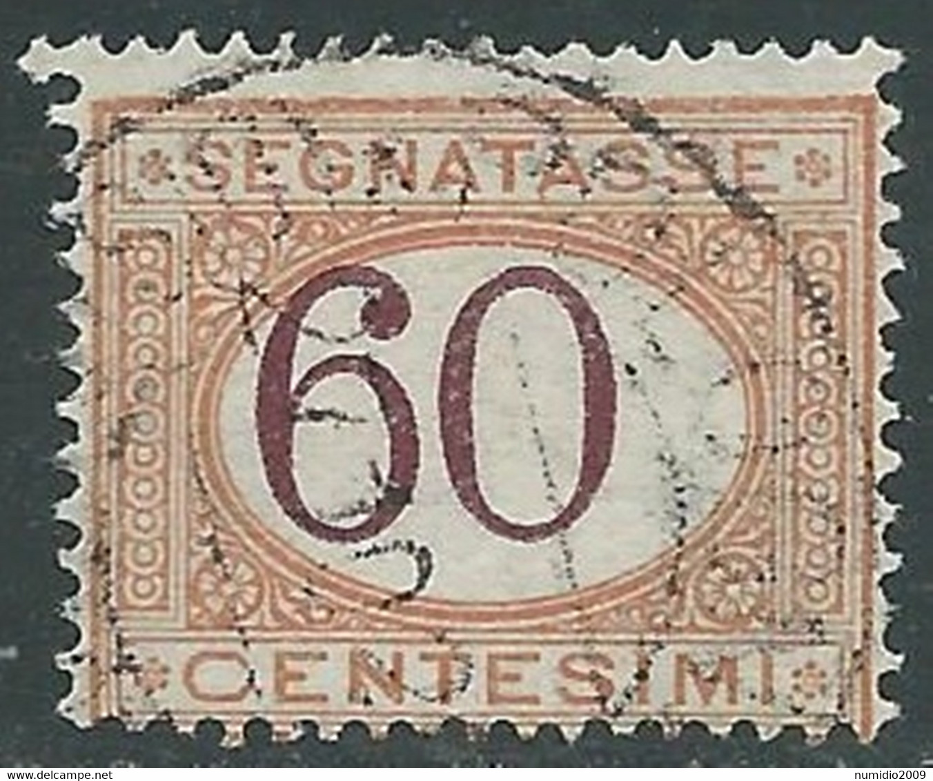 1924 REGNO SEGNATASSE USATO 60 CENT - RE28-8 - Segnatasse