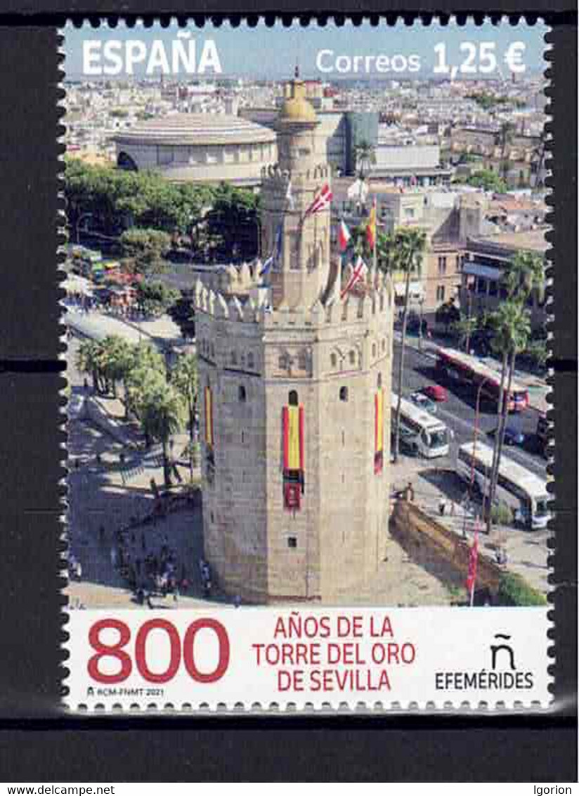 ESPAÑA 2021 ** MNH ED. 5491 EFEMERIDES. 800 AÑOS De La Torre DEL ORO DE SEVILLA - Neufs