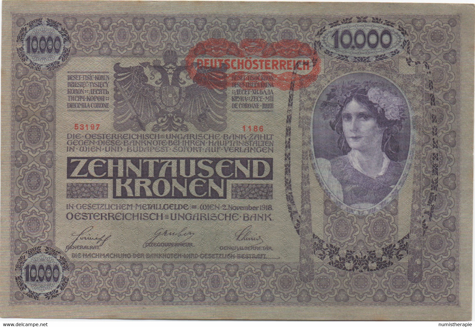 Empire Allemand-Autrichien : 10000 Kronen Originellement 1918 - Collections