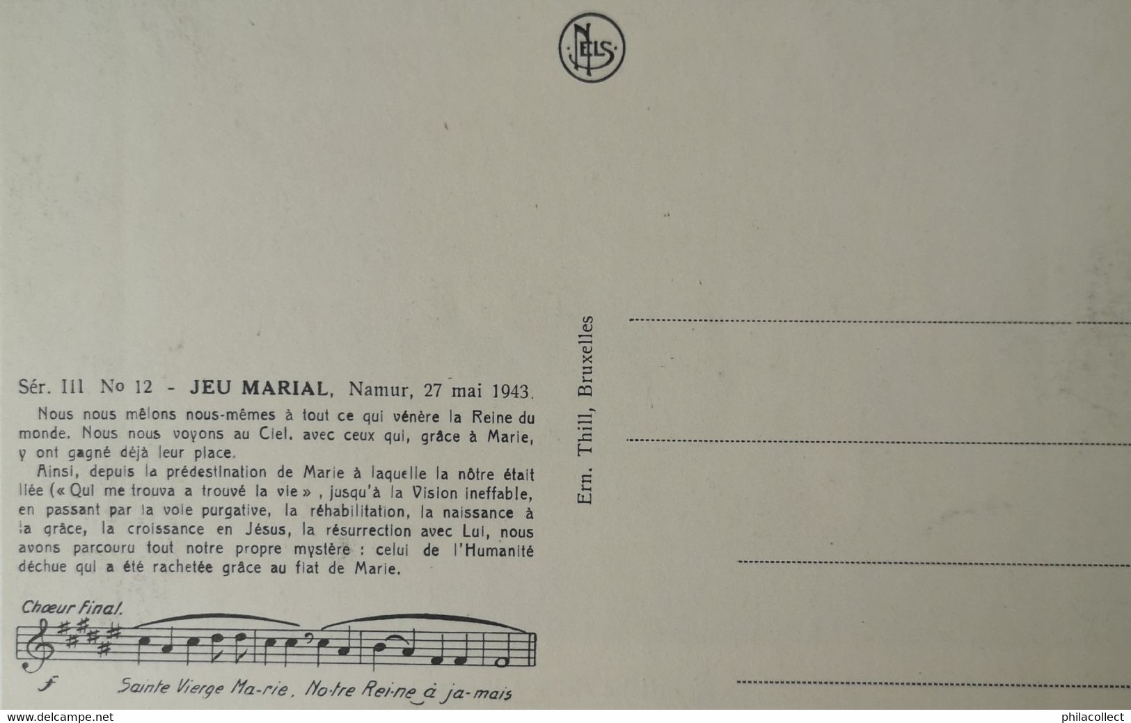 Namur // Jeu Marial Namur 27 Mai 1943 // Ser. III No. 12 // 19?? - Namur
