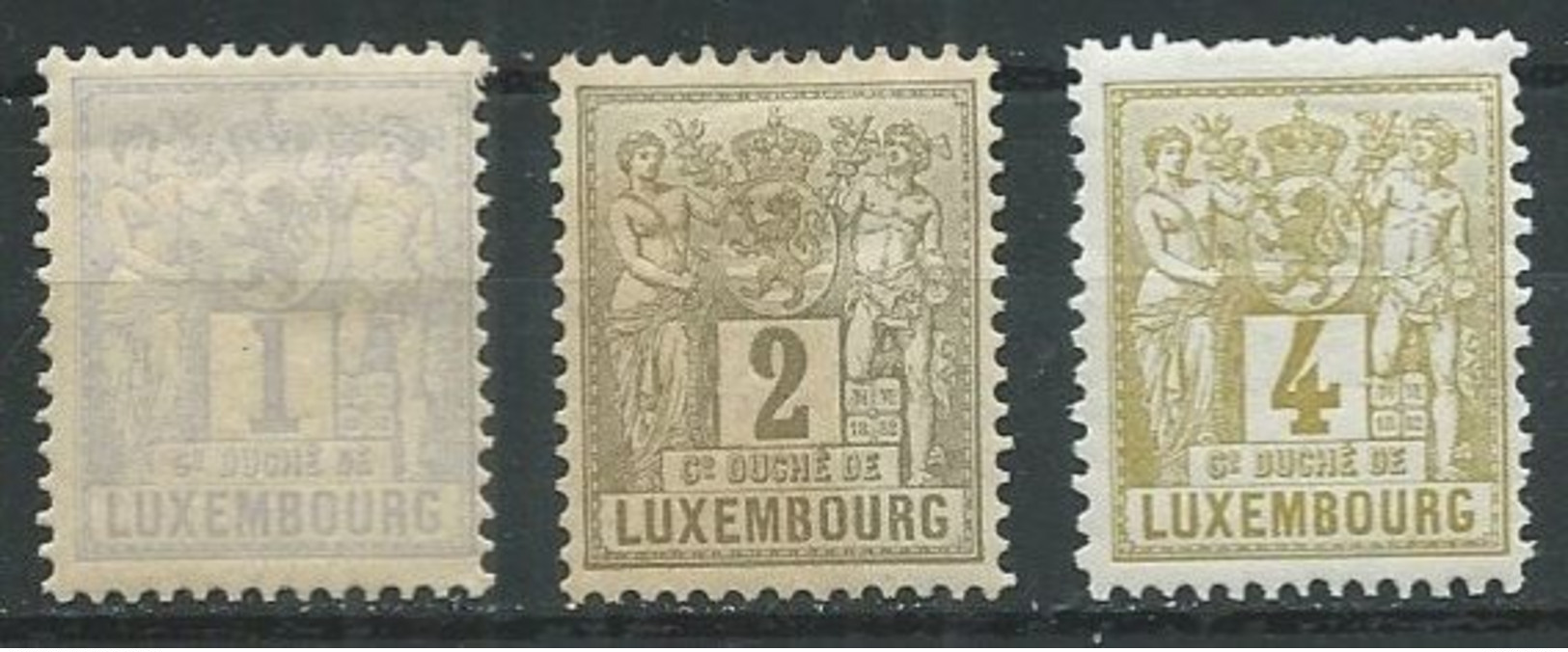 Luxembourg YT N°47-48-49 Groupe Allégorique Neuf/charnière * - 1882 Alegorias