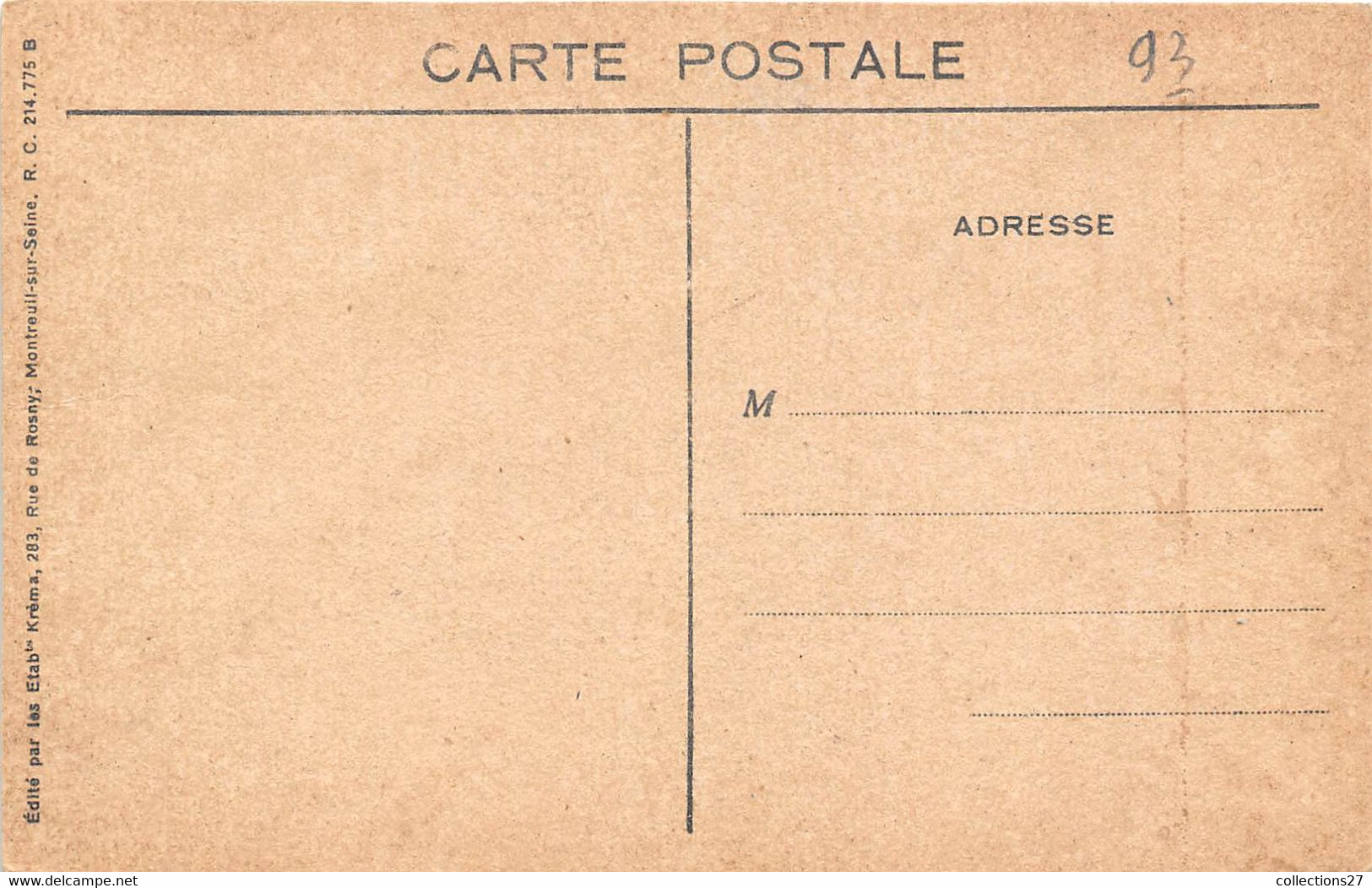 93-MONTREUIL- VUE GENERALE DES ETABLISSMENTS KREMA - LE MEILLEUR BONBON AU BEURRE - Montreuil