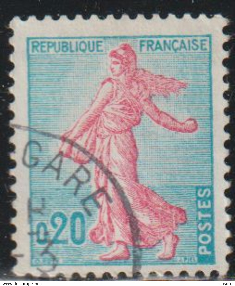 Francia 1960 Scott 941 Sello º Basico Marianne Segadora Michel 1277 Yvert 1233 France Stamps Timbre Frankreich - 1959-1960 Marianne In Een Sloep