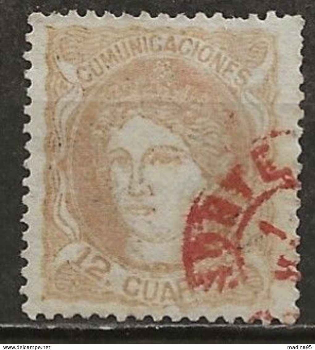 ESPAGNE: Obl., N° YT 113, 1 Dt Crte, Obl. Cad Rouge, AB - Used Stamps