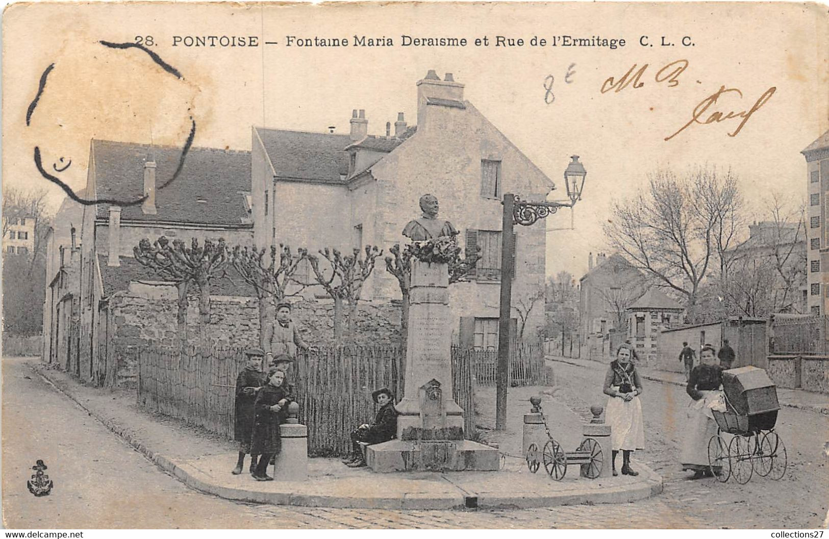 95-PONTOISE- FONTAINE MARIA DERAISME ET RUE DE L'ERMITAGE - Pontoise