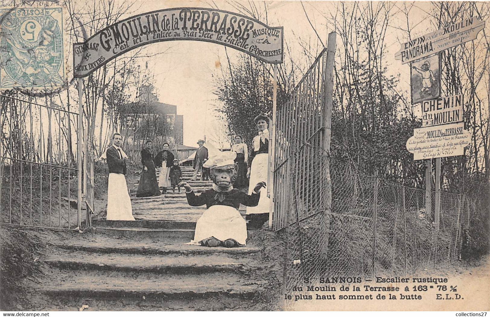 95-SANNOIS- ESCALLIER RUSTIQUE DU MOULIN DE LA TERRASSE A 163 78% LE PLUS HAUT SOMMET DE LA BUTTE - Sannois