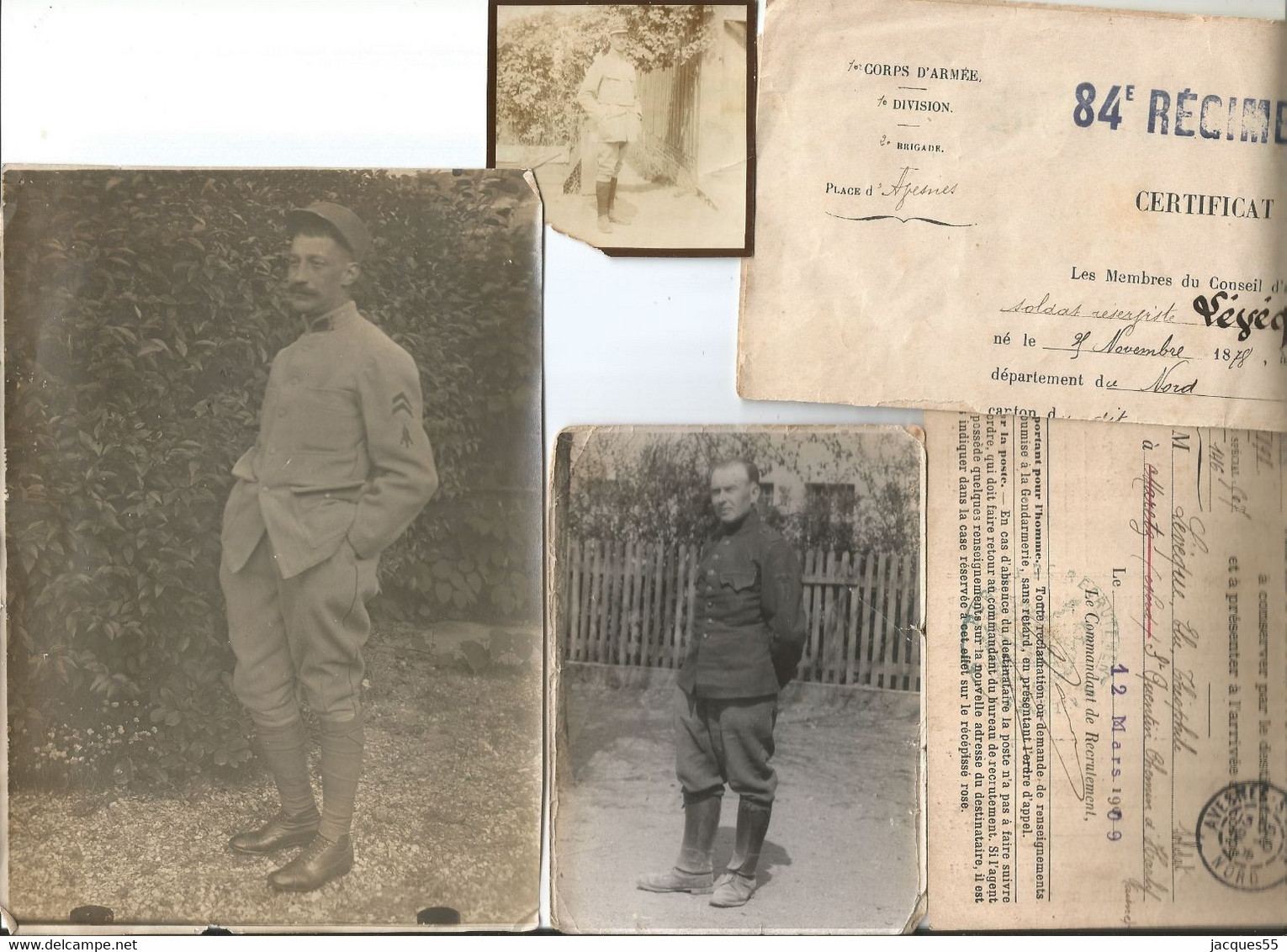 Lot De Papiers Et Photos De Soldats De Calais-mervilles Soldat Tué Le 25-09-1915-rare - Documents