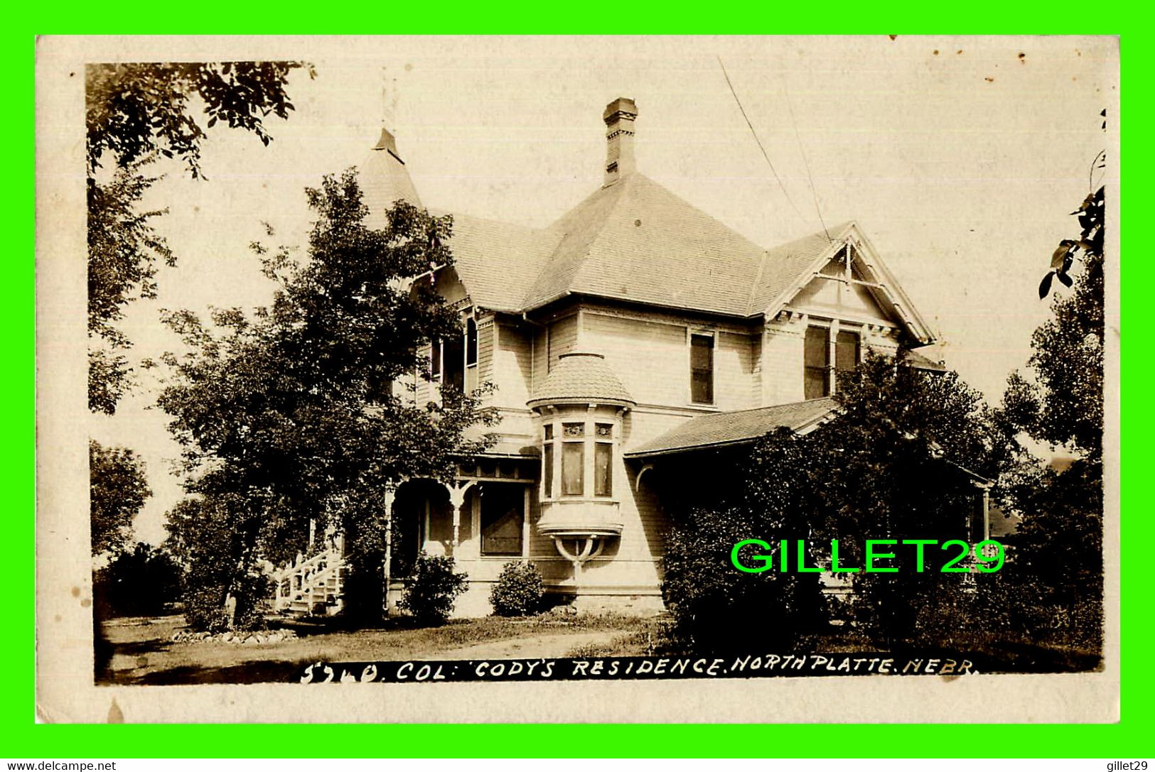 NORTH PLATTE, NE - CODY'S RESIDENCE - J BOWERS, PHOTOGRAPHIC CO - TRAVEL IN 1909 - - North Platte