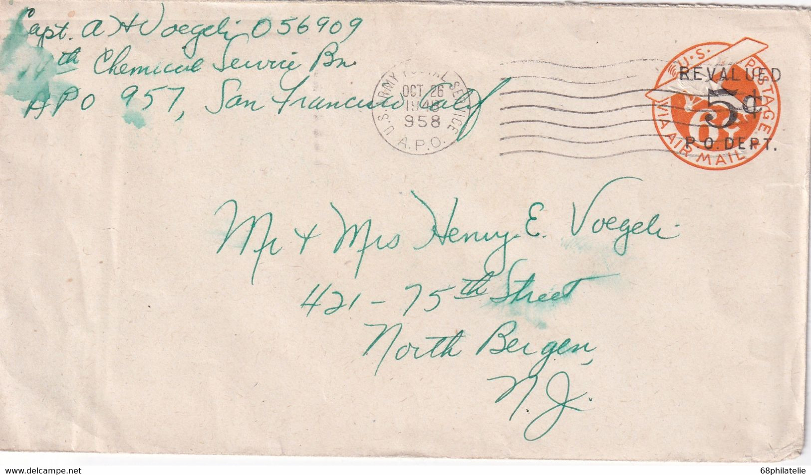 USA 1948   ENTIER POSTAL/GANZSACHE/POSTAL STATIONARY LETTRE US ARMY POSTAL SERVICE - 1941-60