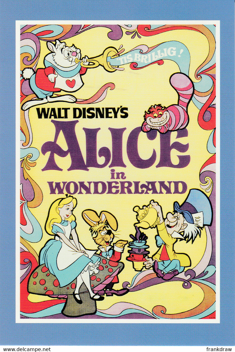 Postcard - Disney Art  Movie Posters - Alice In Wonderland - 1974 Re Release - New - Unclassified