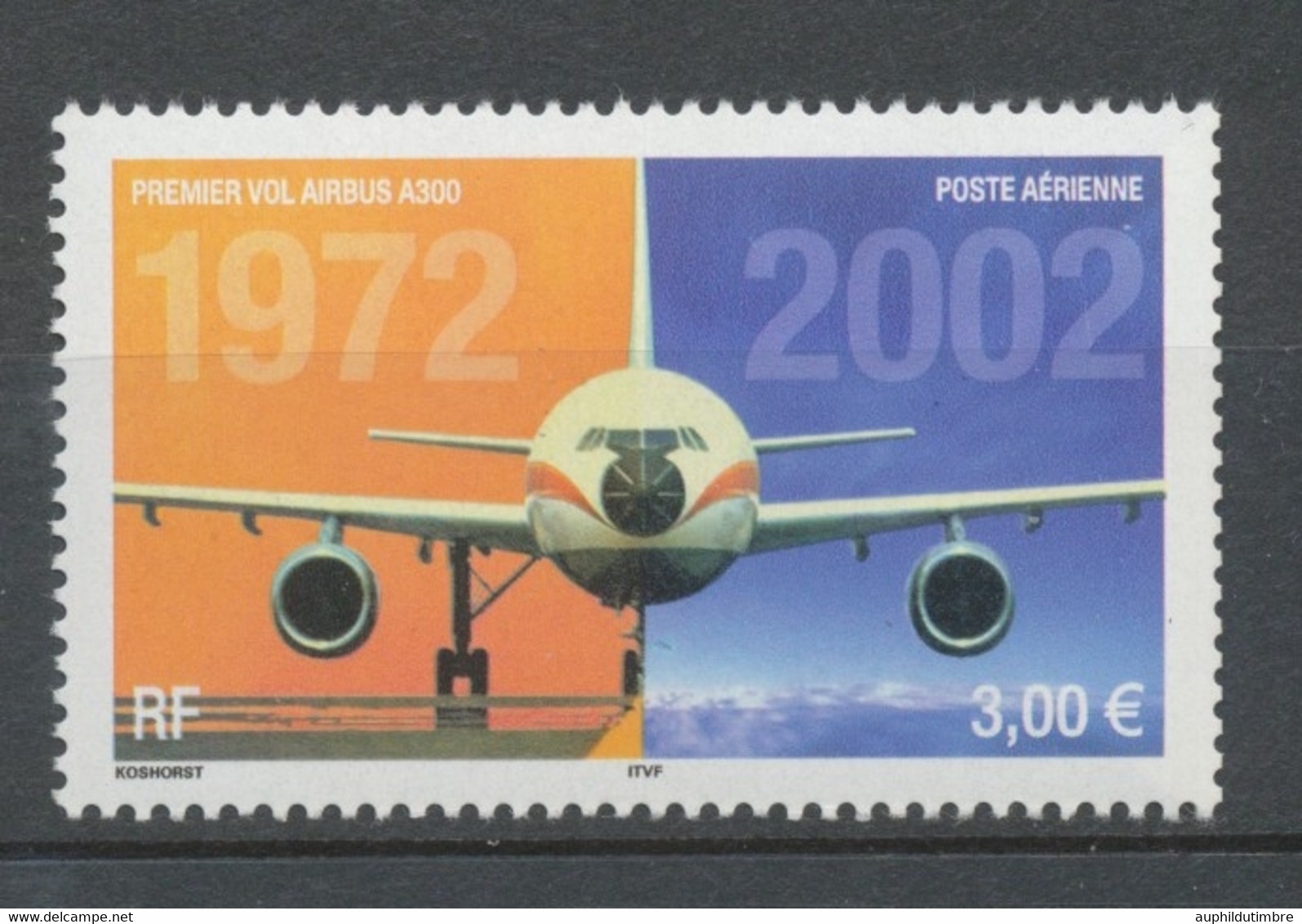 30e Anniversaire Du 1er Vol De L'Airbus A300. PA N°65 3€ Multicolore N** YA65 - 1960-.... Mint/hinged