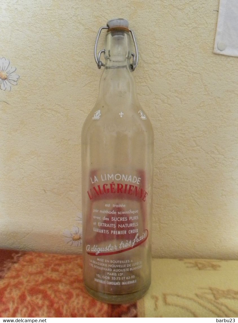 Ancienne Bouteille 1 Litre De Limonade L'algerienne - Limonade