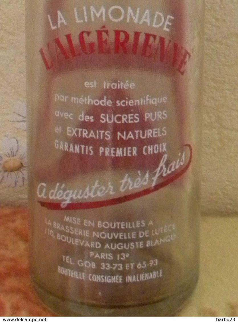 Ancienne Bouteille 1 Litre De Limonade L'algerienne - Soda