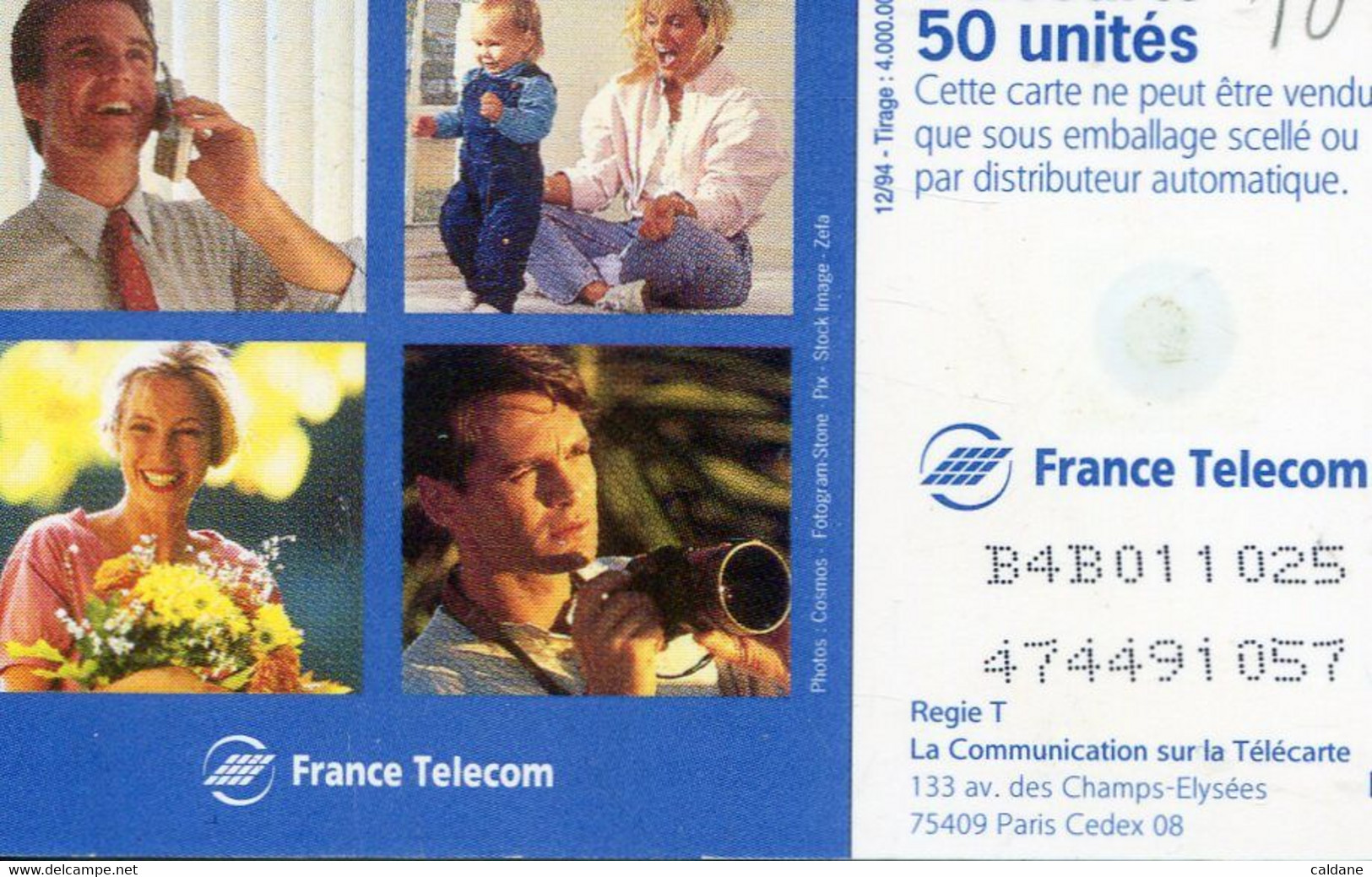 TELECARTE  France Telecom  50  UNITES.        4.000.000.  EX - Opérateurs Télécom