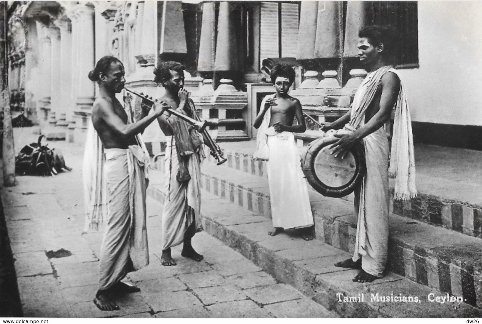 Ceylan: Tamil Musiciens (Musiciens Tamouls) Plâté Ltd, Ceylon - Carte N° 56 Non Circulée - Asie