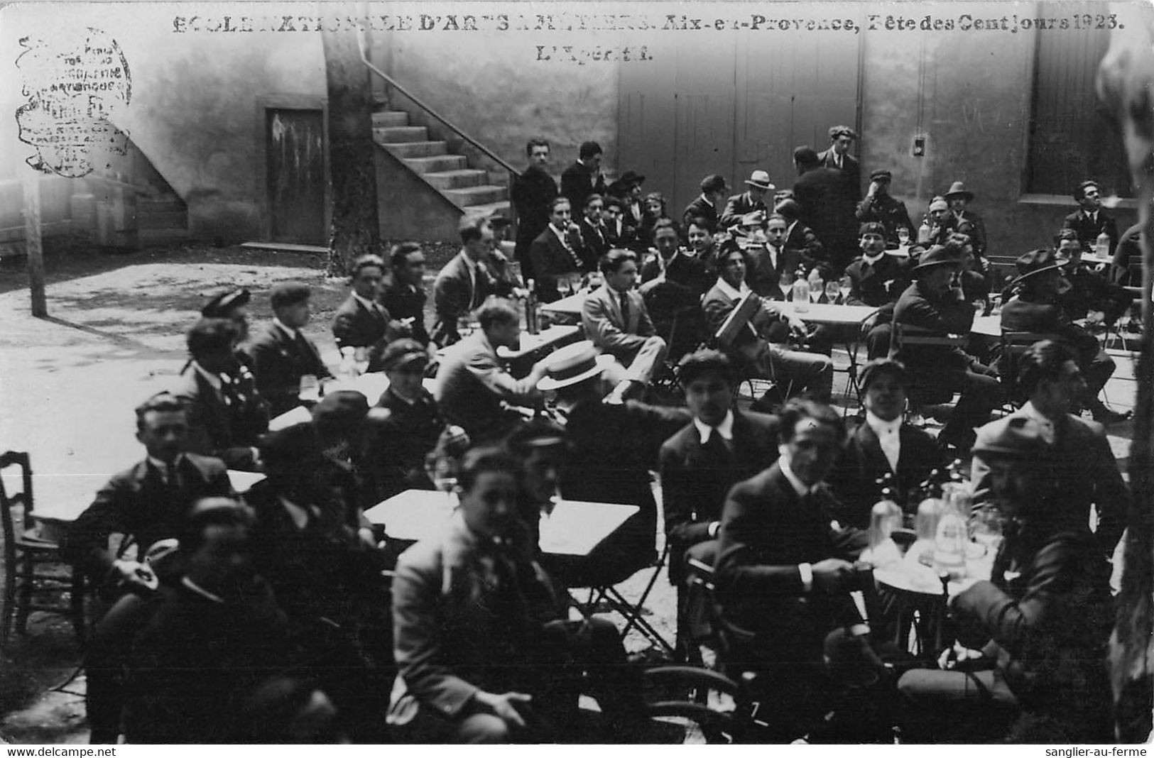 CPA 13 ECOLE NATIONALE DES ARTS ET METIERS AIX EN PROVENCE FETE DES CENT JOURS 1923 L'APERITIF - Aix En Provence