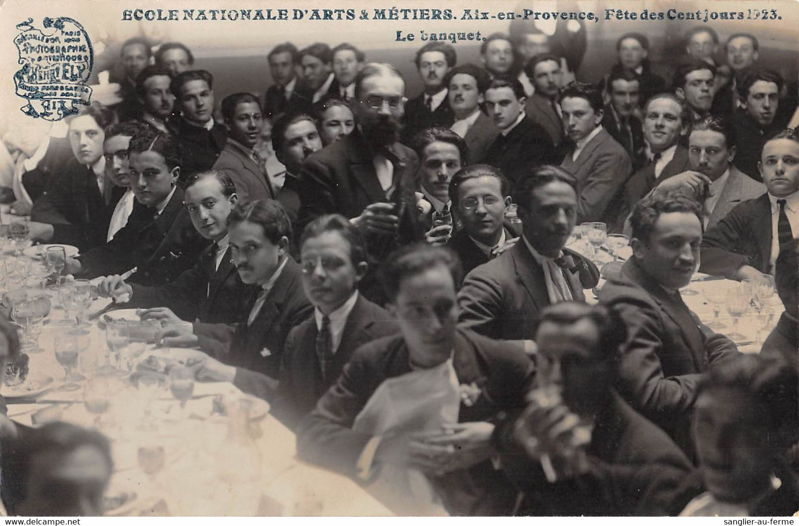 CPA 13 ECOLE NATIONALE DES ARTS ET METIERS AIX EN PROVENCE FETE DES CENT JOURS 1923 LE BANQUET - Aix En Provence