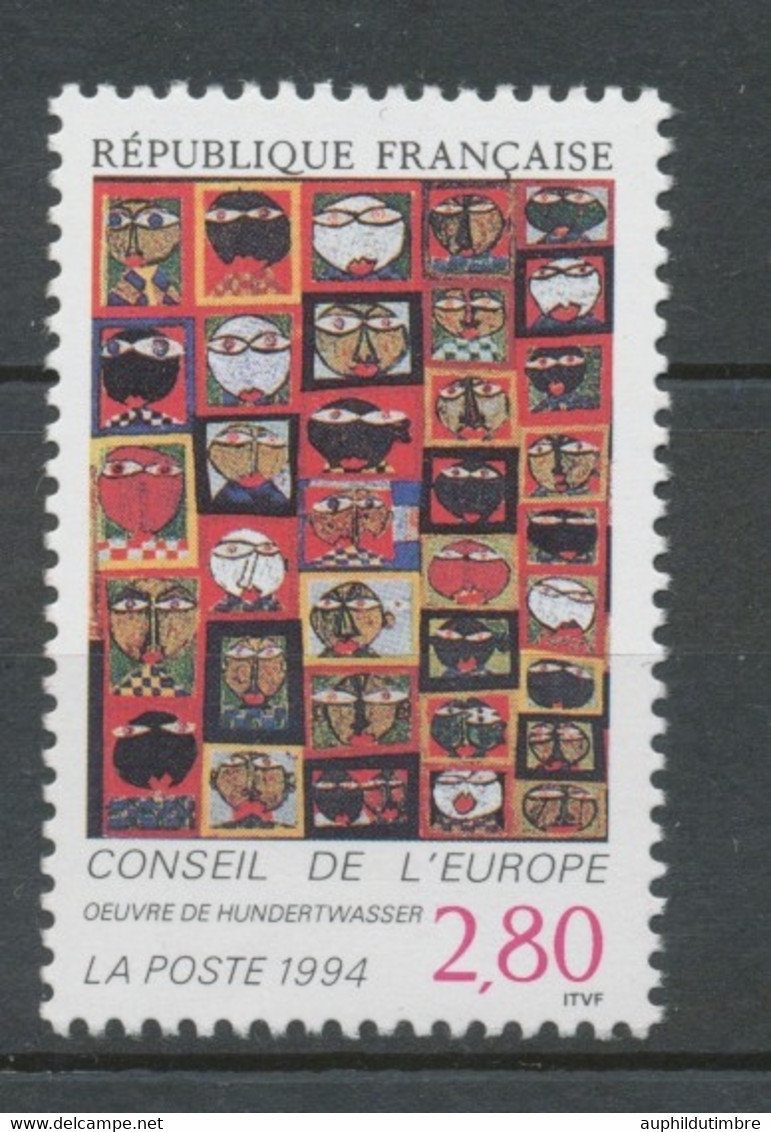 Service N°112 Conseil Europe "36 Têtes" Hundertwasser 2f80 ZS112 - Mint/Hinged