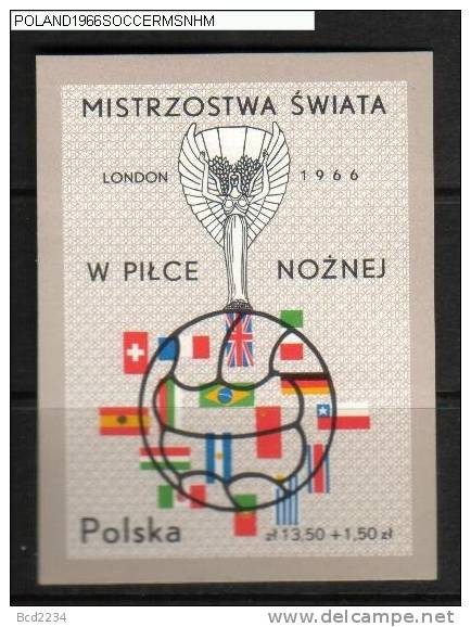 POLAND 1966 SOCCER WORLD CUP LONDON UK GB ENGLAND MS NHM Football Sports Flags - 1966 – Angleterre